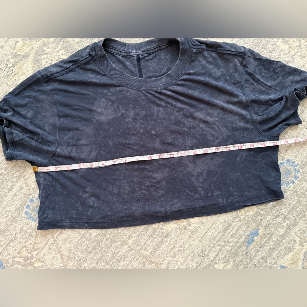 Lululemon All Yours Crop Tee *Wash Cloudy Wash True Navy - Picture 7 of 9
